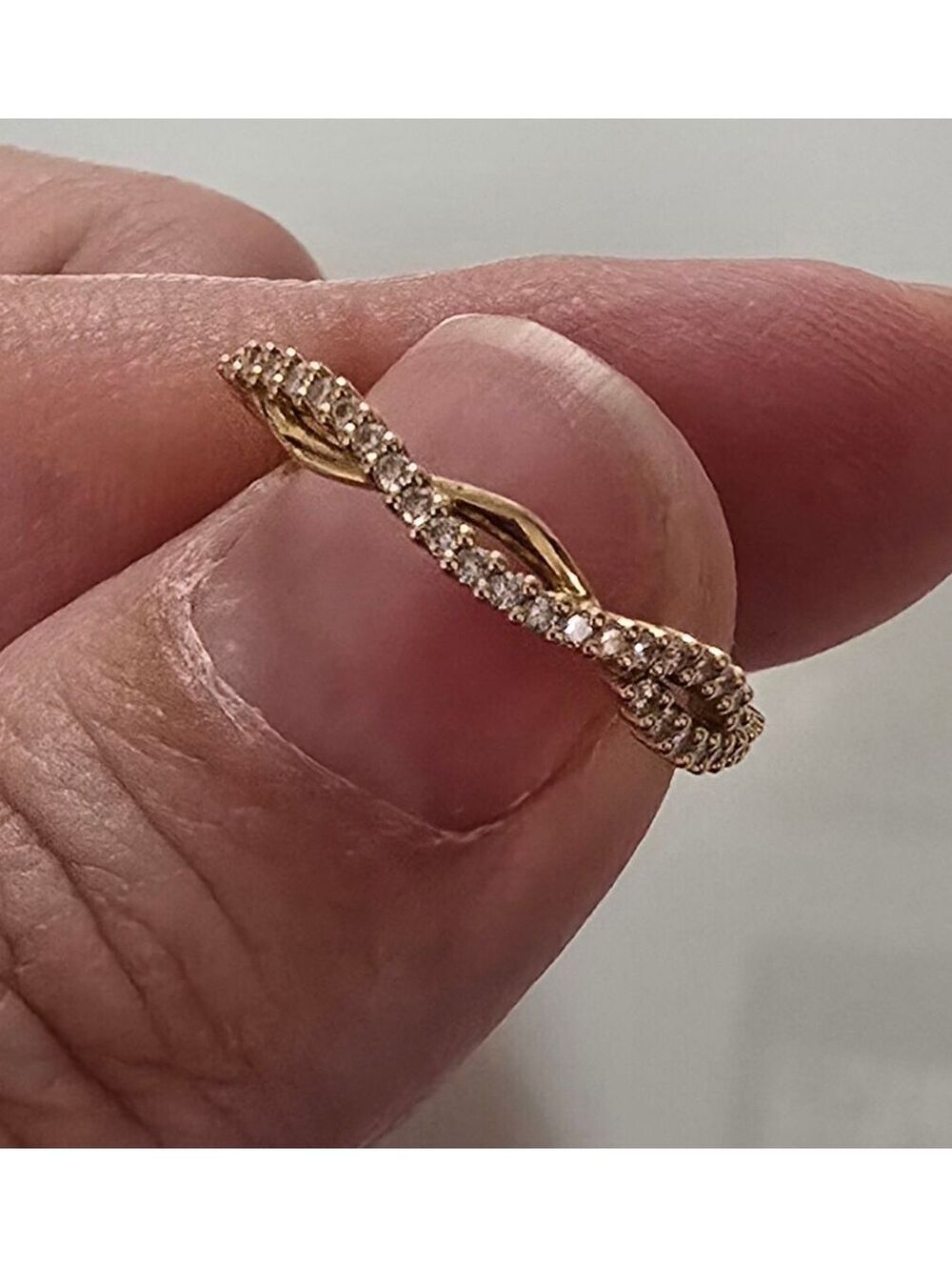 Darry Ring DR BELIEVE Twisted Pavé Wedding Ring 18K Yellow Gold Size 8